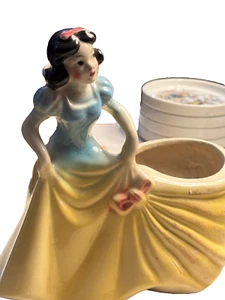 Walt Disney “Snow White”Ceramic Figurine Planter Vintage Yellow Plant Holder 6”H - Picture 1 of 6