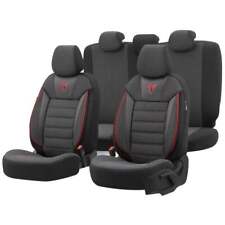 Premium Car Seat Covers, Black Red For Nissan NAVARA Platform/Chassis 2015-2020