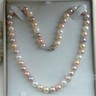 187-8MM NATURAL SOUTH SEA GENUINE GOLD PINK ROUND PEARL NECKLACE 14K