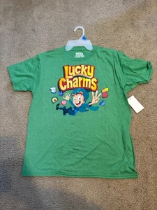 Lucky Charms Youth Boys Leprechaun Mascot Green Cereal Shirt NWT 2XL (18) - Picture 1 of 4