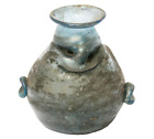 Kleine alte Vase Glas mundgeblasen Nachformung Antike r&#246;misch blau H&#246;he 9 cm