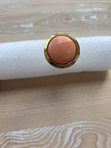 Brass & peach door knobs pack of 6 - Picture 1 of 8