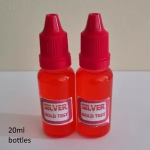 SILVER testing acid. Two 20ml (40ml) bottles. Available in Australia. - Picture 1 of 3