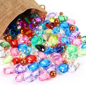 131 Pieces Gemstones for Kids Pirate Toy Gems Fake Treasure Jewels Multi Color A - Picture 1 of 6