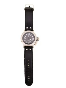 Men's Quartz Watch Two Tone Chrome Black Dial Cap Design PC21J/91-773 - Picture 1 of 12