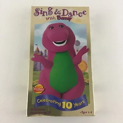 Barney VHS Tape Sing & Dance With Barney Purple Dinosaur Sing Along Vintage - Image 1 of 4