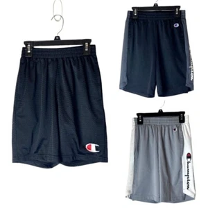 Champion Shorts Youth Medium Black Gray Lot Of 3 Elastic Waist Logo Athletic - Picture 1 of 10