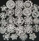 24 pcs lot Mixed Alloy Sliver Rhinestone Crystal Brooches Pin DIY Wedding Bouque