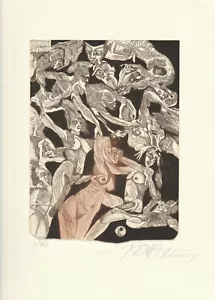Exlibris - LEO BEDNARIK - For Peter Labuhn - Rape of Sabine Women I-2004-Signed - Imagen 1 de 2