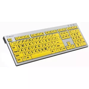 LogicKeyboard Large Print Black on Yellow Keyboard - Picture 1 of 1