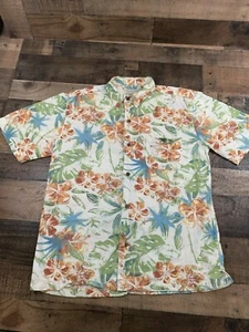 ISLAND REPUBLIC Men's tropical Hawaiian button up shirt Large - Picture 1 of 9