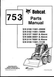 Paper Bobcat 753 Skid Steer Loader Printed Parts Manual Diagrams Book 6724067 - Picture 1 of 6