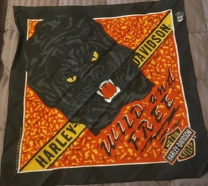 Vintage Harley Davidson Bandana/Schal. Wild And Free RN 5187. Nie benutzt. - Bild 1 von 6