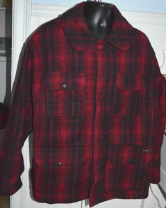 VINTAGE WOOLRICH BUFFALO PLAID WOOL HUNTING JACKET 503 MENS XL CANVAS LINED VGC - Picture 1 of 6