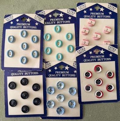 Vintage Extra Value Premium Quality Buttons  7 Buttons Per Set - 6 Sets - Image 1 of 4