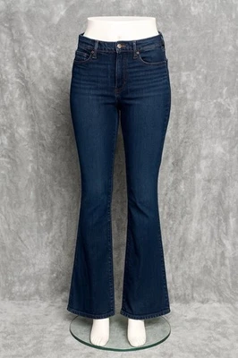 Pantalones de mezclilla Paige para mujer tiro alto corte bota cremallera azul Manhattan algodón talla 30 Foto 1 de 4
