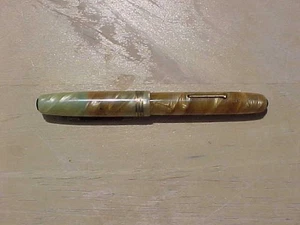 ¿Oro vintage? Bronceado? Pluma Estilográfica Celuloide Mármol Moore - Imagen 1 de 1