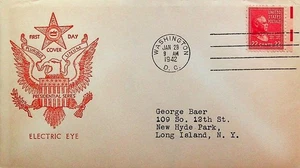 FDC #827EE-6EE, 1/25/1942, D.C. FIDELITY CACHET - Picture 1 of 2