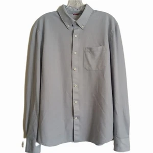 Western Rise Button Down Shirt Long Sleeve Wool Blend Pocket Grey Mens Medium (M - Picture 1 of 6