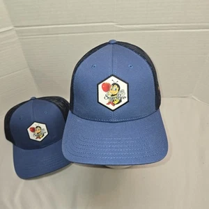 Sugar Bee Hat Adjustable Snapback Mesh Trucker Blue Black Nwot - Picture 1 of 6