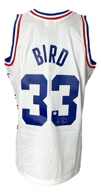 Larry Bird Signed Celtics All Star M&N Hardwood Classics Swingman Jersey PSA ITP - Image 1 of 4