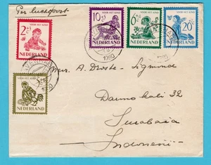 NETHERLANDS cover child welfare set 1950 's Gravenhage to Soerabaja, Indonesia - Picture 1 of 2
