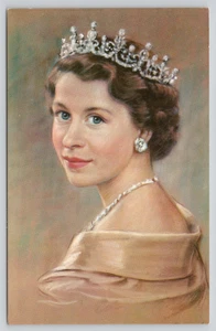 Postal Su Majestad la Reina Isabel II Retrato Stella Mackie Reino Unido - Imagen 1 de 2
