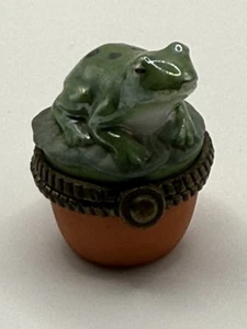 PHB Porcelain Hinged Trinket Box Mini Frog (No Lily Pad) - Picture 1 of 5