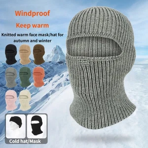 Balaclava Skiing Ful Face Mask Thermal Knitted Motorcycle BeanieHat Neck Warmer - Picture 1 of 25