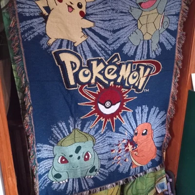 Manta tejida vintage Pokemon Nintendo Company 45x59 Foto 1 de 4