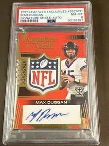 2023 Leaf Web Exclusives Max Duggan #SS2MD1 Shield Signature Autograph 2/7 PSA 8 - Picture 1 of 3