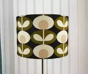 Lampshade Handmade In Orla Kiely Oval Flower Seagrass Green Fabric - Picture 1 of 3