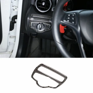 Real Carbon Fiber Function Control Button Frame Trim For Benz C-Class 2015-2021 - Picture 1 of 7