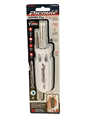 PICQUIC SIXPAC Plus Screwdriver Multi Bit with 7 Hex Powerbits - White - Image 1 of 3