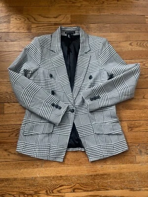 PAZ DE TELA BLAZER A CUADROS NEGRO/BLANCO - mediano M Foto 1 de 4