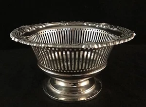 Antique English Sterling Footed Pierced Bowl - Picture 1 of 6