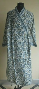Beautiful Kimono Floral Block Print Cotton Kimono Wedding Intimates Dress KM_11* - Picture 1 of 9