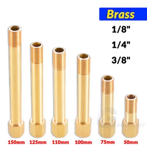 1/8" 1/4" 3/8" BSP Threaded Brass Tap Extension / Connector Water Pipe Fitting - Picture 1 of 20