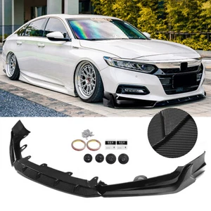 For 18-2020 Honda Accord Painted Carbon Metallic Front Bumper Lip Splitter Kit - Picture 1 of 12