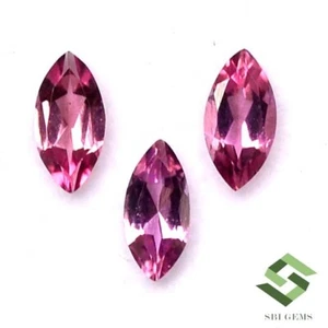 Natural Pink Tourmaline Marquise Cut 7x3.50 mm 0.98 CTS Lot 03 Pcs Loose Gems - Picture 1 of 5