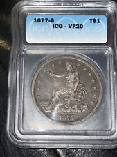 1877- S Trade Dollar US silver Coin - VF 20 Original Toning
