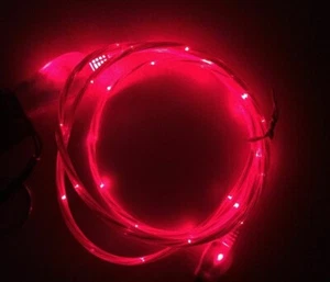 FLOW LIGHT EL LED glow 3ft data charger cable FOR MICRO-B smart phones & devices - Picture 1 of 13