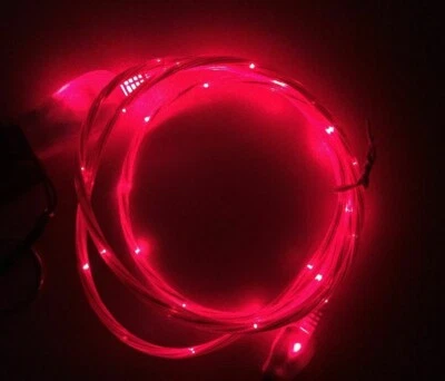 FLOW LIGHT EL LED glow 3ft data charger cable FOR MICRO-B smart phones & devices - Image 1 of 4