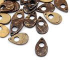 200 pièces pendentifs goutte-à-goutte en coquille de noix de coco naturelle trouvailles charme lisse 25 x 15 mm