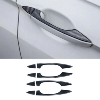 Car Door Handles Trim Decor For Volkswagen Tiguan 2017-2021 Carbon Fiber Steel - Изображение 1 из 4