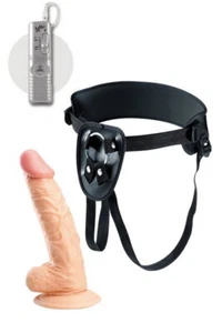 Strap On Dildo Vibrator Suction Cup Invigorator Power Dong Harness - 7 Inch - Picture 1 of 4