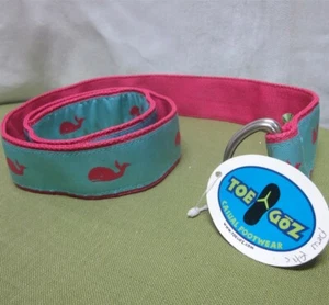 HOT-PINK WHALE med girls D-ring belt NWT no buckle Toe Goz nautical - Picture 1 of 4