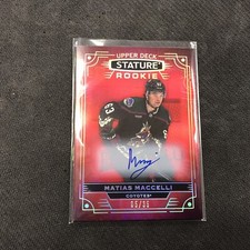 MATIAS MACCELLI Rookie Red 5/35 Auto 2022-23 Upper Deck Stature Hockey BK