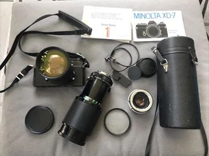 Minolta XD-7 Lens Makinon MC 28-80;Vivitar Series1 70-210 Objektiv. Papiere - Bild 1 von 17