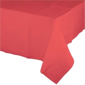 Coral Plastic Banquet Tablecloth 54" x 108" Party Tableware Decorations Supplies - Picture 1 of 1